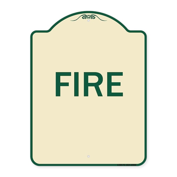 Signmission Designer Series Sign-Fire, Tan & Green Heavy-Gauge Aluminum Sign, 24" x 18", TG-1824-23966 A-DES-TG-1824-23966 - main